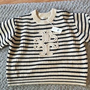 Striped Black and Cream Sweater
